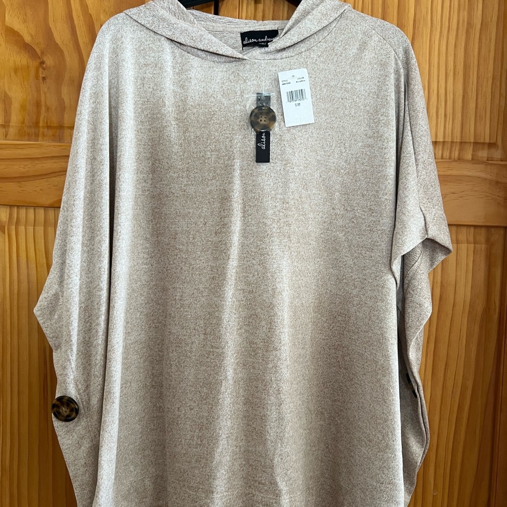 Tan Hooded Women's Poncho by Luna Serena